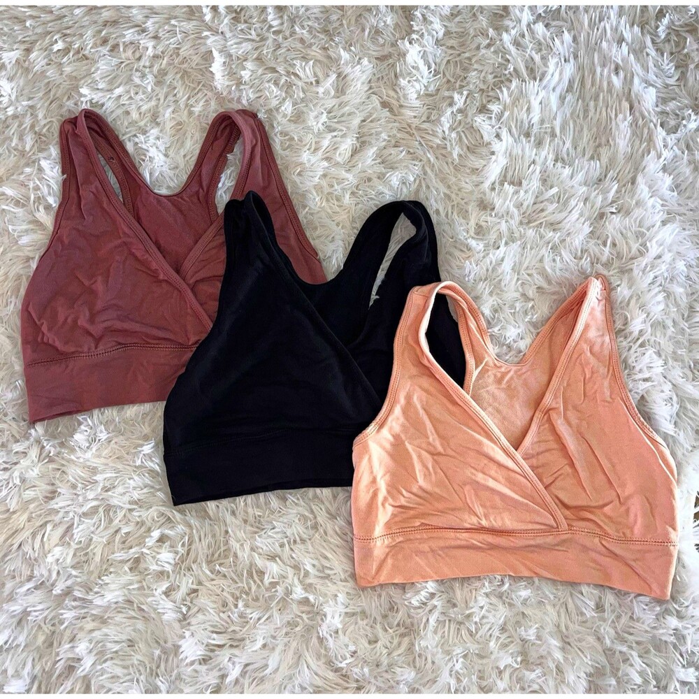 Kindred Bravely Davy Piper Nursing Bra M Pink Black Mauve Set of 3